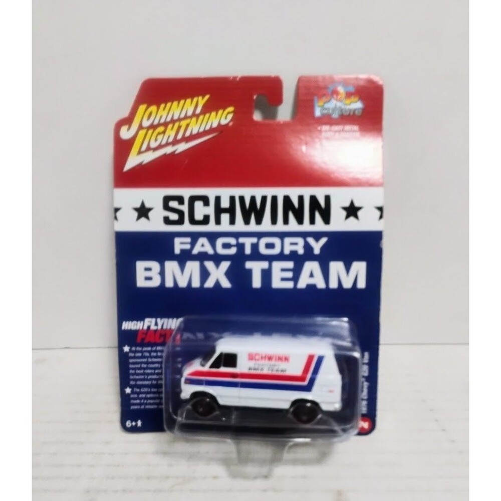 JOHNNY LIGHTNING POP CULTURE SCHWINN FACTORY BMX TEAM DIECAST VAN NOC